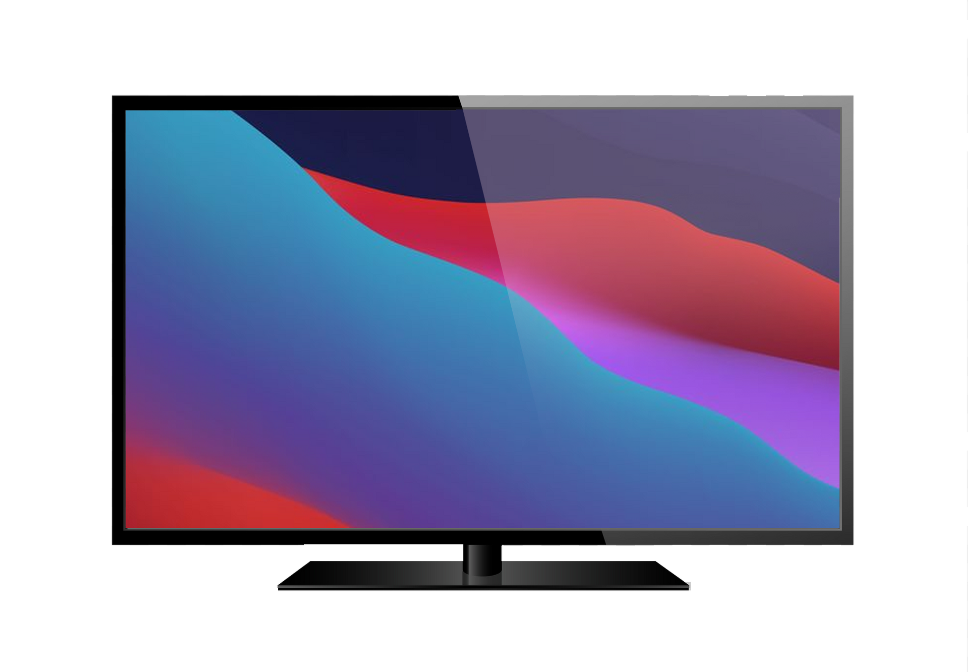 Computer screen with multi-colour screensaver