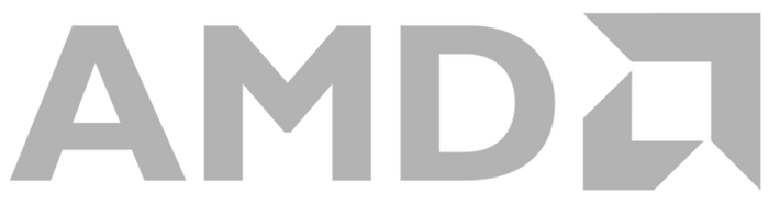 AMD logo in white on a black background