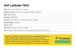 Specification card for Dell Latitude 7320