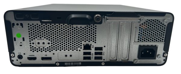 Back of HP ProDesk 400 G7 SFF Tower showing all ports