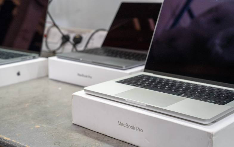 Close up shot of a MacBook Pro