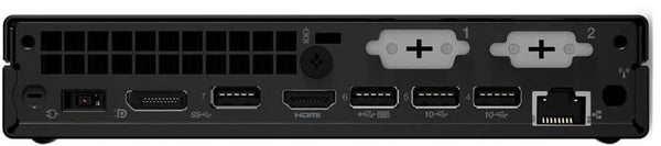 Back of Lenovo ThinkCentre M70Q G3 showing all ports