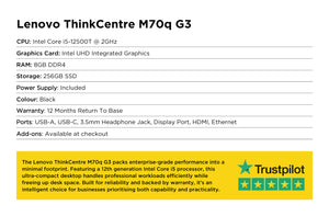 Specification card for Lenovo ThinkCentre M70q G3